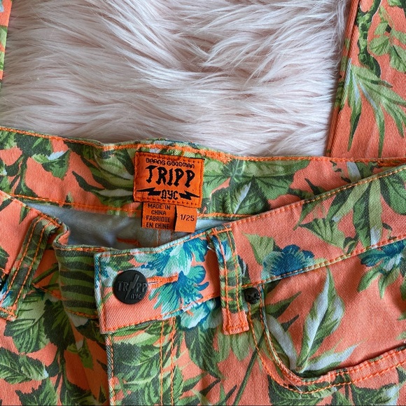 Daang Goodman Tripp NYC Orange Floral Jeans - Picture 2 of 4